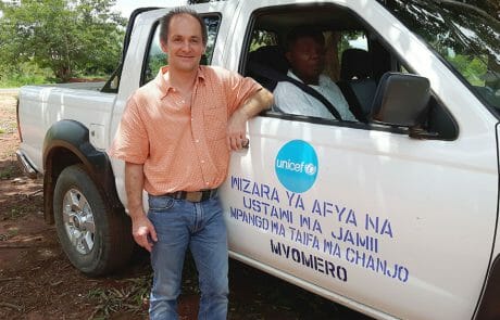 Thanks to UNICEF, the Mvomero District was able to provide me with this vehicle and driver